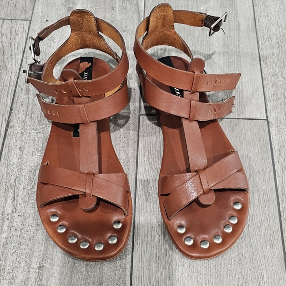 MATT BERNSON Brown Leather Studded Gladiator Sandals 7M - Picture 7 of 8